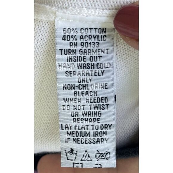 Bob Mackie Wearable Art Womens Sweater Size L Cardigan Fruit Floral Cotton - Picture 7 of 7